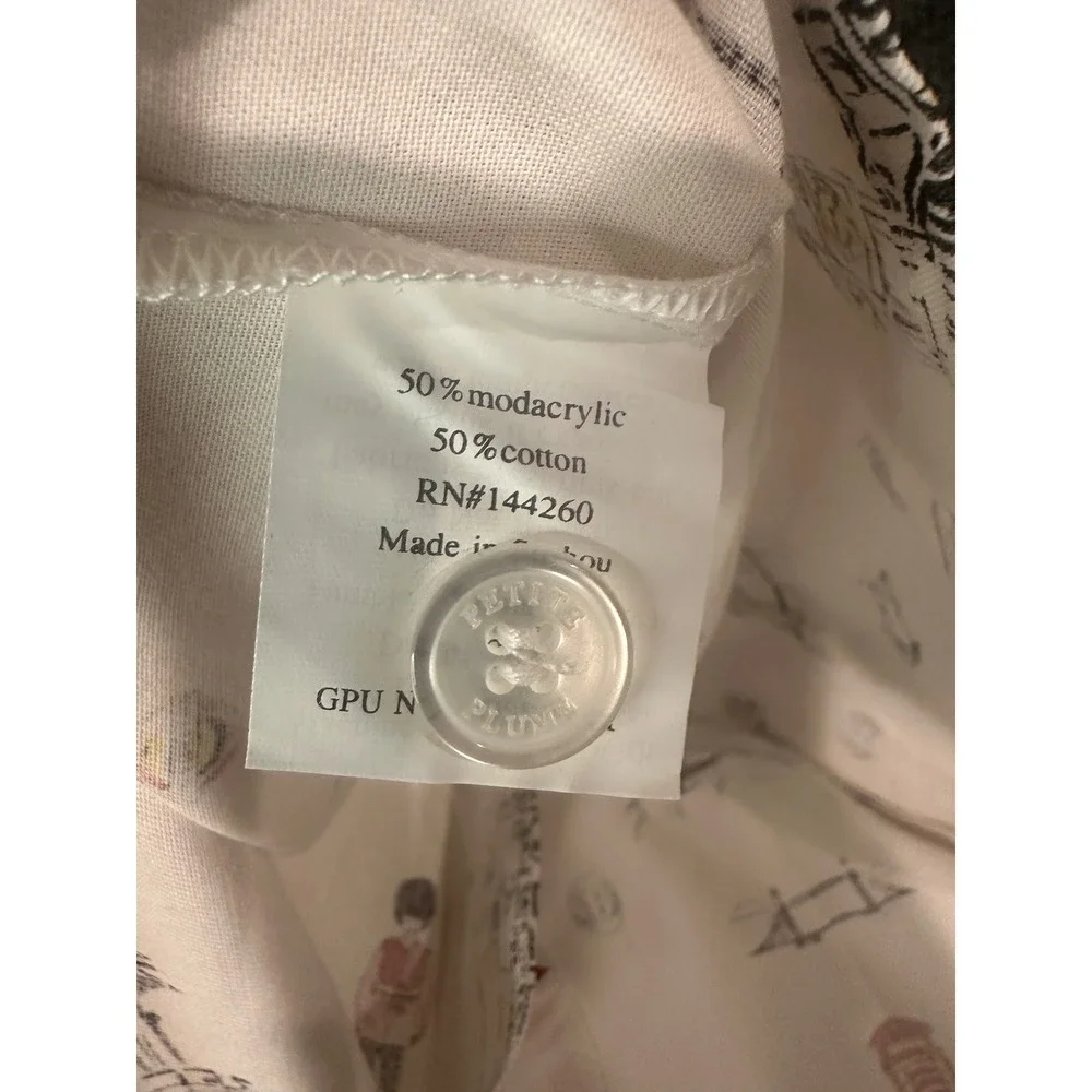 Petite Plume Boys London Is Calling Pajama Set White Blue 12/18M SPJLC1218 NEW